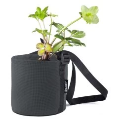 Hängender Stoffblumentopf, 3 L, Schwarzgrau -Urban Im Freien 304071 2 POT SUSPENDRE ROND 3L TOILE GRIS ANTHRACITE ASPHALTE BACSAC