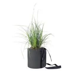 Hängender Stoffblumentopf, 10 L, Schwarzgrau -Urban Im Freien 304082 4 POT SUSPENDRE ROND 10L TOILE GRIS ANTHRACITE ASPHALTE BACSAC