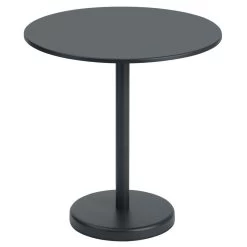 Muuto Linear Steel Cafétisch, Rund, 70 Cm, Schwarz