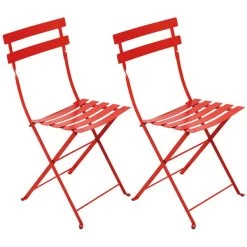 Bistro Metal Stuhl, 2 Stück, Mohnrot