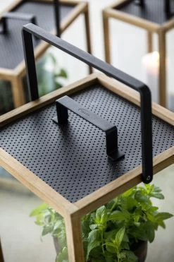 Lighthouse Laterne, Groß, Teakholz – Lavagrau -Urban Im Freien 5725TAL detail