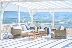 Carrie Sofa, Antikgrau – Weiß -Urban Im Freien 9155T 9355T Carrie 9464U Julian 1