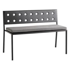 Hay Balcony Dining-Bank, 114 X 52 cm, Anthrazit -Urban Im Freien AB680 C446 AH24 Balcony Dining Bench Cushion black pepper textile Balcony Dining Bench anthracite powder coated steel