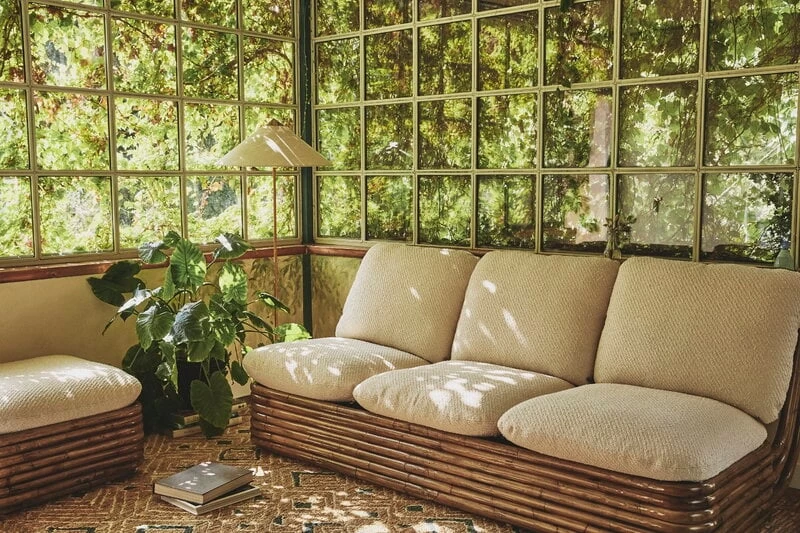 Gubi Bohemian 72 Sofa, Rattan – Diagonal Boucle 007 8 Gubi Bohemian 72 Sofa, Rattan – Diagonal Boucle 007 – Bild 6