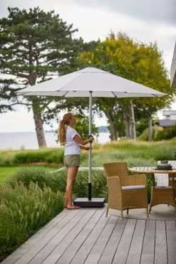 Sunshade Sonnenschirm, Neigbar, Weiß, Silber -Urban Im Freien CANELINE VEDBAEK 13982 2