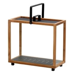 Lighthouse Laterne, Rechteckig, Teakholz – Lavagrau