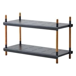 Frame Regal, Niedrig, Teakholz – Aluminium