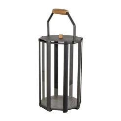 Lightlux Laterne Mit Teakholzgriff, S, Lavagrau