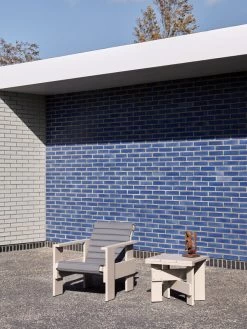 Hay Crate Gestepptes Kissen Für Loungesessel, Himmelgrau -Urban Im Freien Crate Lounge Chair london fog wb lacquered pinewood Crate Quilted Cushion sky grey Crate Low Table london fog wb lacquered pinewood