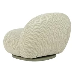 Gubi Pacha Outdoor Loungesessel, Schwenkfuß, Chevron FR 008 -Urban Im Freien Gubi 10106325 B3Q Pacha LoungeChair Swivel FullyUpholstered Outdoor Dedar Cheveron Chenille Special 008