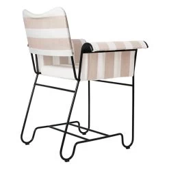 Gubi Tropique Stuhl, Klassisches Schwarz - Leslie Stripe 40 -Urban Im Freien Gubi 2023 B3Q Tropique Dining Chair Black Frame Leslie Stripe 40