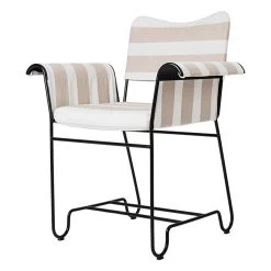 Gubi Tropique Stuhl, Klassisches Schwarz - Leslie Stripe 40