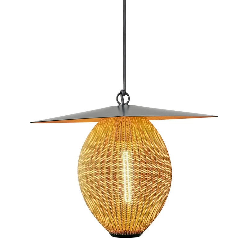 Gubi Satellite Outdoor Pendelleuchte, 22 cm, Schwarz - Senfgold – Bild 4