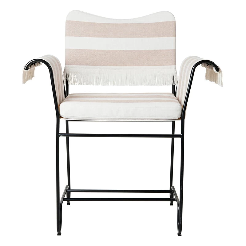 Gubi Tropique Stuhl Mit Fransen, Klassisches Schwarz - Leslie Stripe  – Bild 4