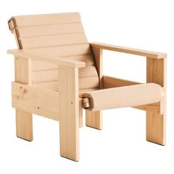 Hay Crate Loungesessel, Kiefernholz Lackiert -Urban Im Freien HAY Crate Lounge Chair wb lacquer pinewood Quilted Cushion beige textile