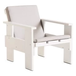 Hay Crate Loungesessel, Weiß 10 Hay Crate Loungesessel, Weiß -Urban Im Freien HAY Crate Lounge Chair white wb lacquer pinewood Folding Cushion sky grey textile