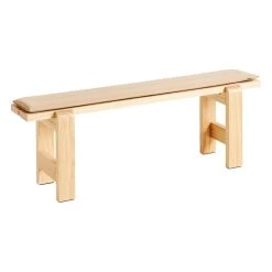 Hay Weekday Sitzkissen Für Bank, 140 x 23 cm, Beige -Urban Im Freien HAY Weekday Bench L140 x W23 x H45 cm wb lacquered pinewood Seat Cushion beige textile 1