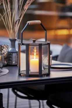 Lightlux Laterne Mit Teakholzgriff, XS, Lavagrau -Urban Im Freien Lightlux