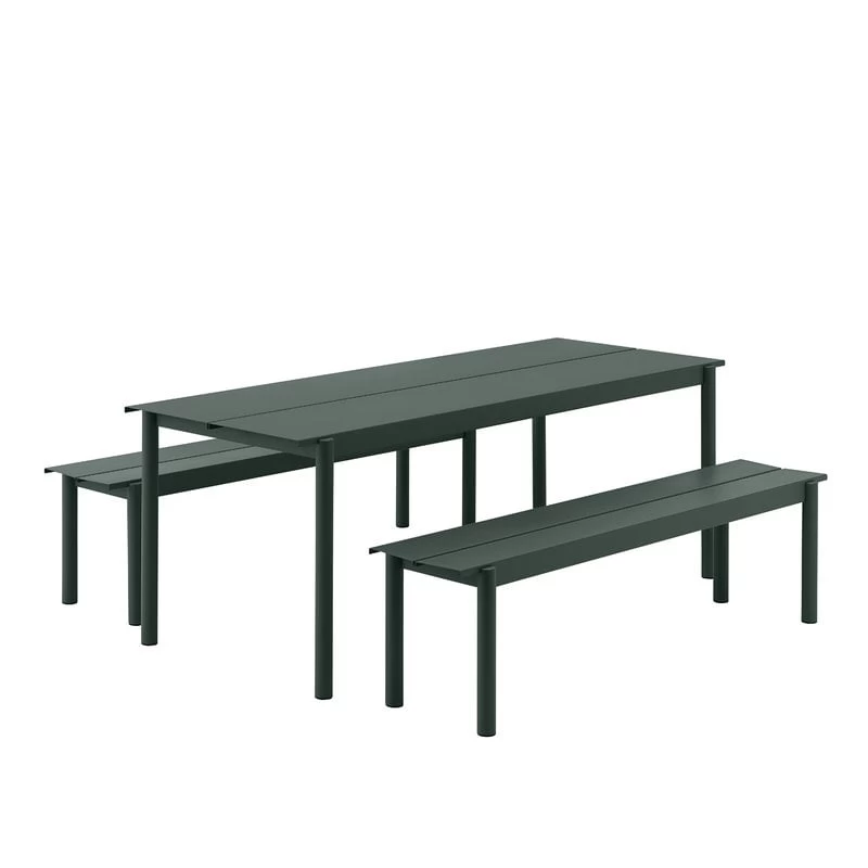 Muuto Linear Steel Tisch, 200 X 75 Cm, Dunkelgrün 4 Muuto Linear Steel Tisch, 200 X 75 Cm, Dunkelgrün – Bild 2