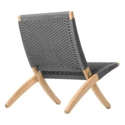 MG501 Cuba Outdoor-Loungesessel, Teakholz – Graphitgrau 1402 -Urban Im Freien MG501 teak untreated flatrope charcoal1402 back