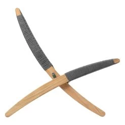 MG501 Cuba Outdoor-Loungesessel, Teakholz – Graphitgrau 1402 -Urban Im Freien MG501 teak untreated flatrope charcoal1402 side