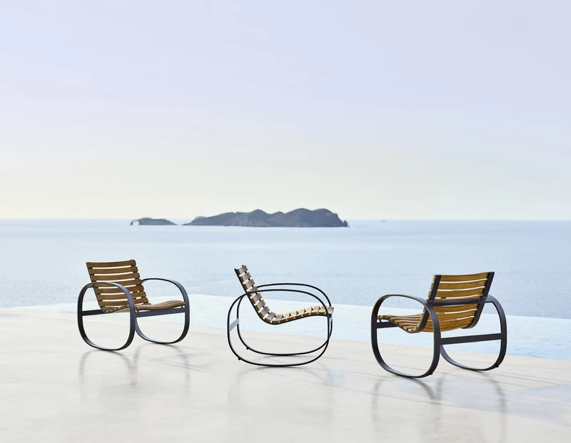 Parc Schaukelstuhl, Teakholz – Lavagrau 5 Parc Schaukelstuhl, Teakholz – Lavagrau – Bild 3