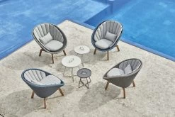 Sitzkissenset Für Peacock Loungesessel, Hellgrau -Urban Im Freien Peacock lounge chair on the move side table