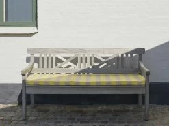 Skagerak Drachmann Seat Cushion, Lemon - Sand -Urban Im Freien S1040510 1960224 Drachmann Bench 165 and Cushion Lemon Sand stripes M