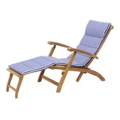 Skagerak Barriere Deck Chair Cushion, Sea Blue Stripe