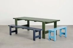 Hay Weekday Bank, 111 x 23 cm, Azurblau -Urban Im Freien Weekday Table olive wb lacquer pinewood Weekday Bench steel blue azure blue wb lacquer pinewood